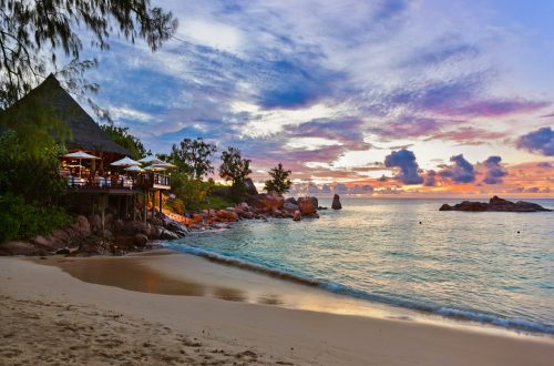Cafe,On,Seychelles,Tropical,Beach,At,Sunset, ,Nature,Background shutterstock 280542746 1 scaled 500x0 c default