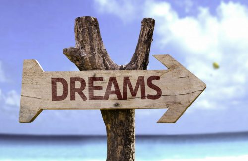 Dreams,Wooden,Sign,With,A,Beach,On,Background