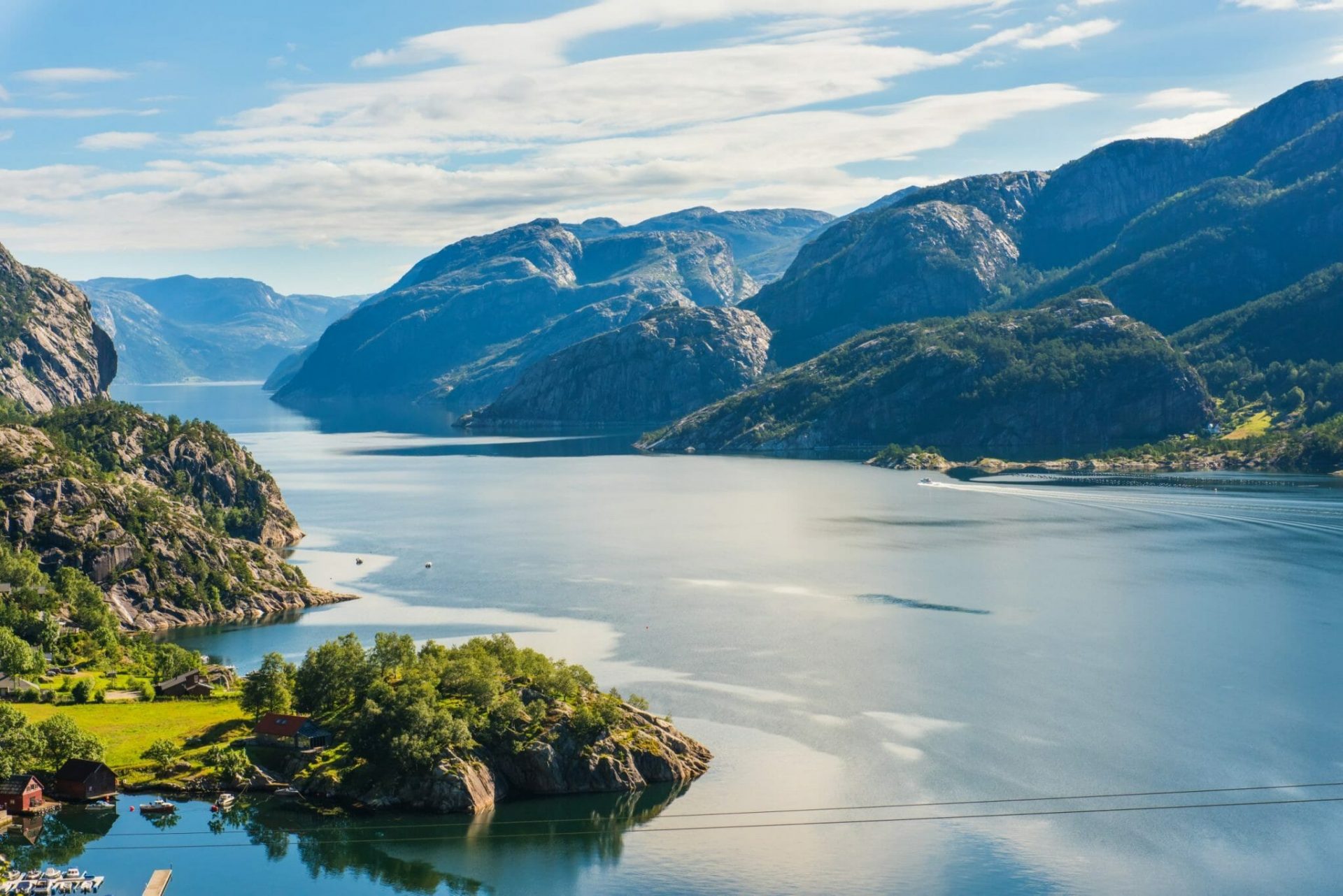 Norwegian,Fjord,And,Mountains,In,Summer.,Lysefjord,,Norway