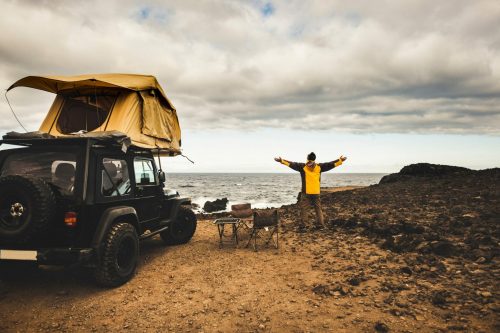 Adventurer,Man,In,Journey,Travel,With,Off,Road,Car,And