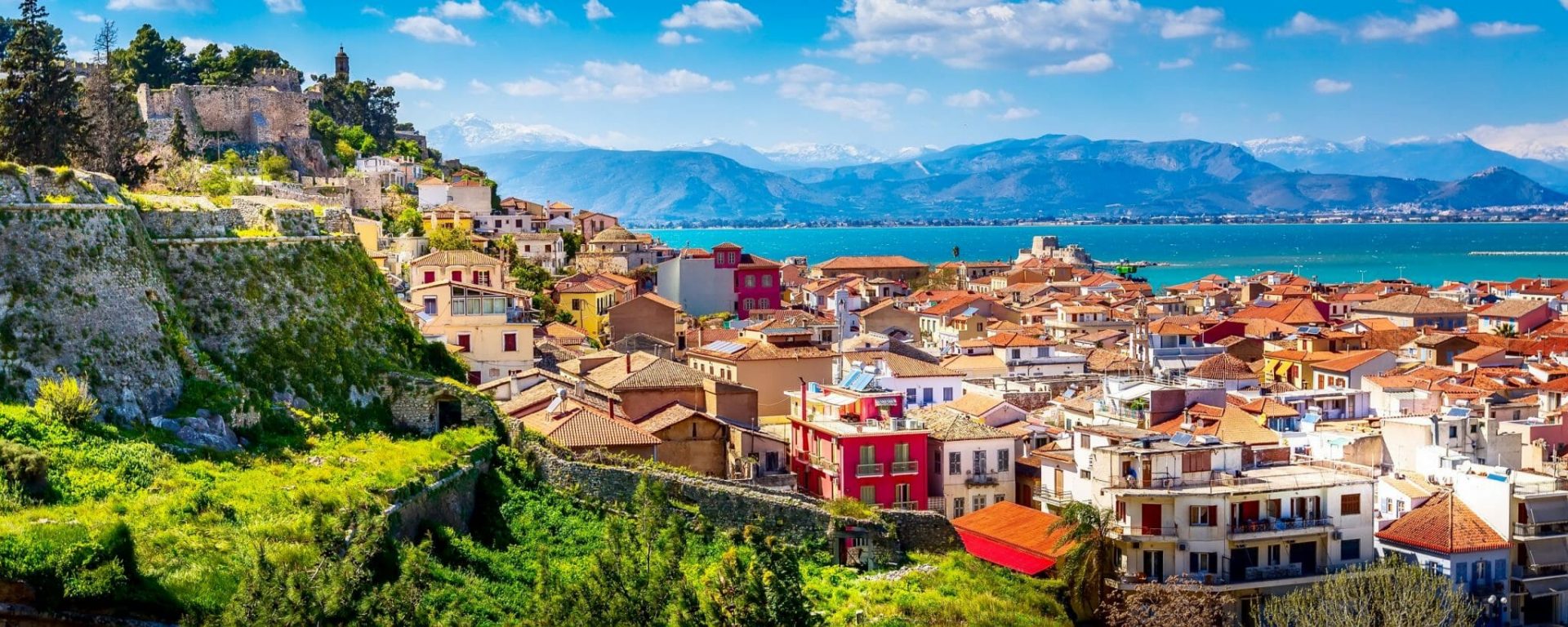 Nafplio,Or,Nafplion,,Greece,,Peloponnese,Old,Town,Houses,Aerial,Panorama