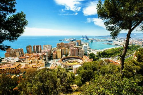 View,Of,The,City,Of,Malaga,,With,The,Bullring,And