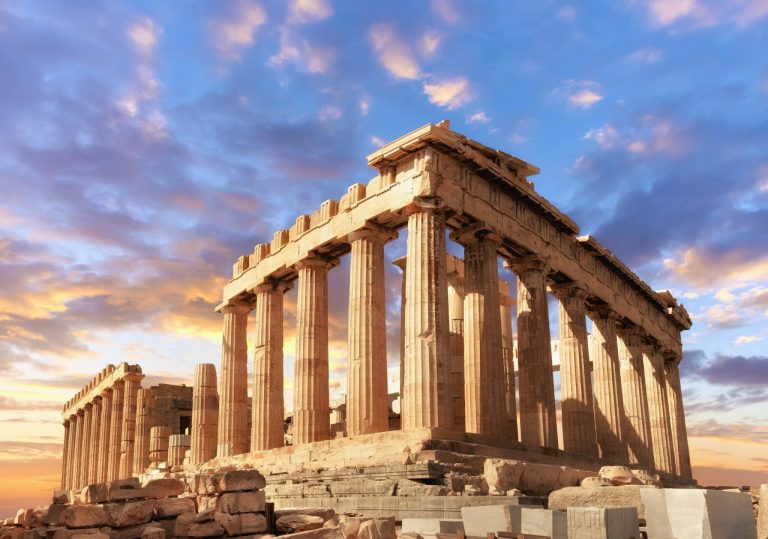 Parthenon,Temple,On,A,Sinset.,Acropolis,In,Athens,,Greece,,This